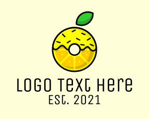 Food - Lemon Fruit Donut logo design