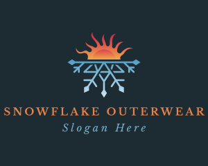 Sun Snowflake Weather logo design