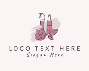Lipstick - Floral Cosmetic Products logo design