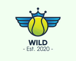 Ball - Tennis Crown Wings logo design