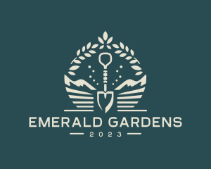 Shovel Landscaping Garden logo design