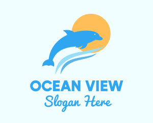 Ocean Sun Dolphin  logo design