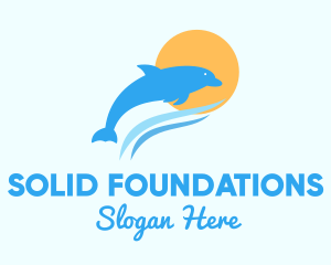 Water Park - Ocean Sun Dolphin logo design
