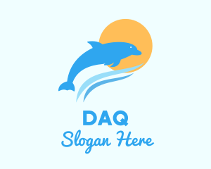 Water - Ocean Sun Dolphin logo design