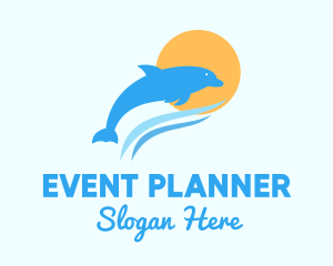 Sea Creature - Ocean Sun Dolphin logo design