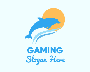 Beach - Ocean Sun Dolphin logo design