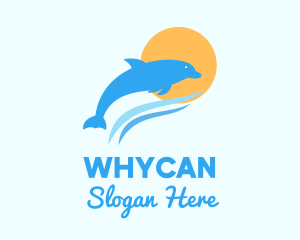 Swimming - Ocean Sun Dolphin logo design