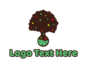 Dots - Laboratory Flask Tree logo design
