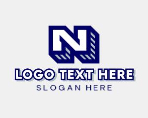 Lettermark - 3D Business Letter N logo design
