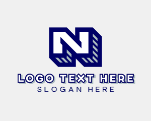 Contractor - 3D Business Letter N logo design