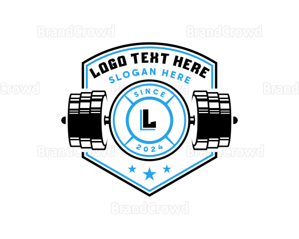 Barbell Dumbbell Gym Logo