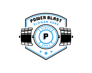 Barbell Dumbbell Gym logo design