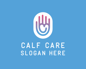 Caring Heart Hand  logo design