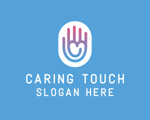 Caring Heart Hand  logo design