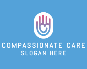 Caring - Caring Heart Hand logo design