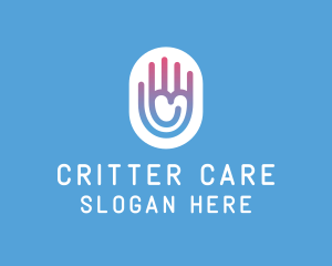 Caring Heart Hand  logo design