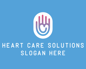 Caring Heart Hand  logo design