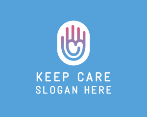 Caring Heart Hand  logo design