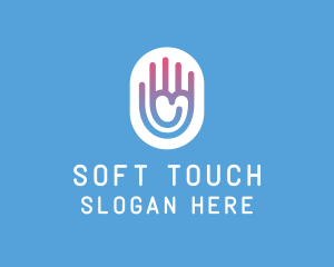 Touch - Caring Heart Hand logo design