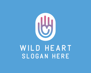 Caring Heart Hand  logo design