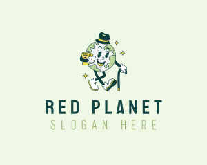 Top Hat Planet Earth logo design