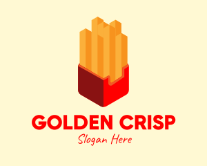 Fries - Isometric French Fries logo design