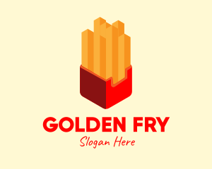 Isometric French Fries logo design