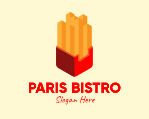 Isometric French Fries logo design