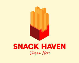 Isometric French Fries logo design