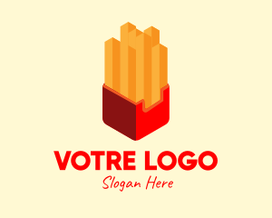 Food Stand - Isometric French Fries logo design