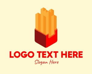 Fast Food - Isometric French Fries logo design