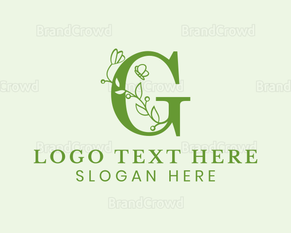 Floral Vines Letter G Logo