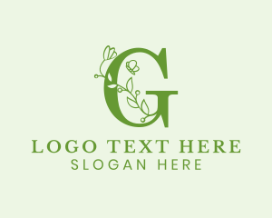 Vegetarian - Floral Vines Letter G logo design