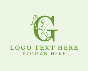 Palnt - Floral Vines Letter G logo design