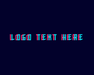 Online Game - Glitch Neon Brand logo design