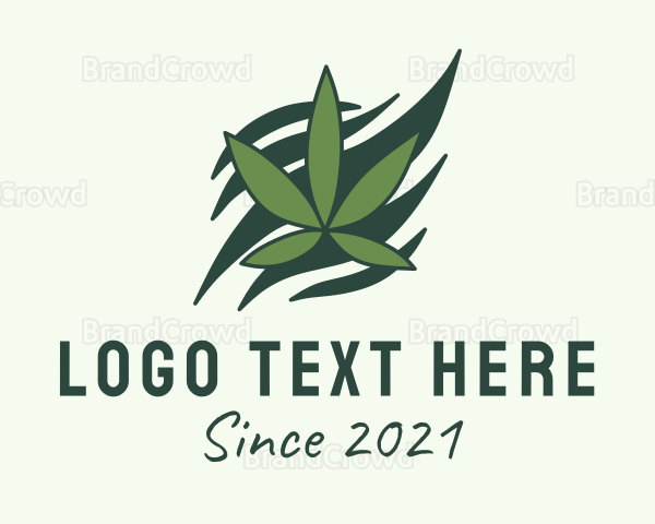 Green Cannabis Marijuana Leaf Logo