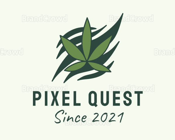 Green Cannabis Marijuana Leaf Logo