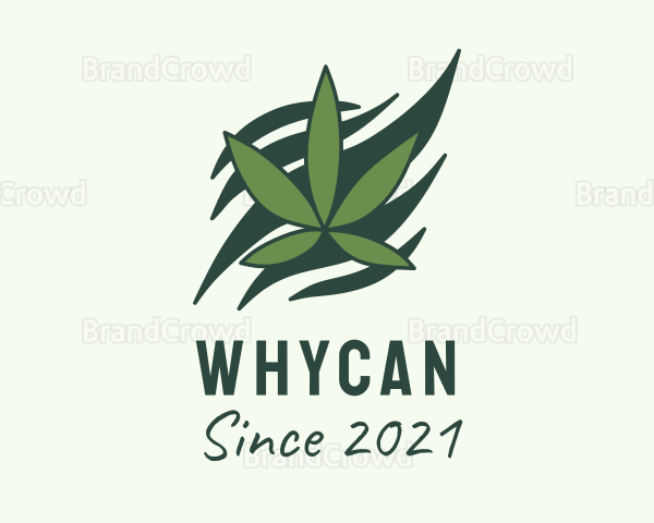 Green Cannabis Marijuana Leaf Logo