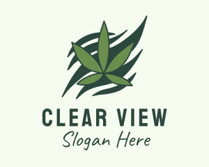 Green Cannabis Marijuana Leaf  Logo