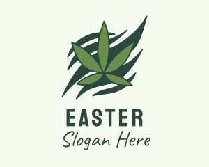 Green Cannabis Marijuana Leaf  Logo