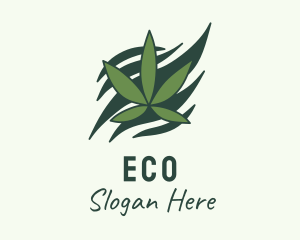 Green Cannabis Marijuana Leaf  Logo