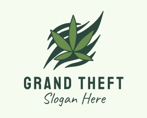 Green Cannabis Marijuana Leaf  Logo