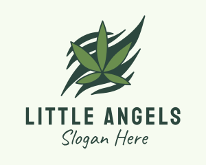 Green Cannabis Marijuana Leaf  Logo