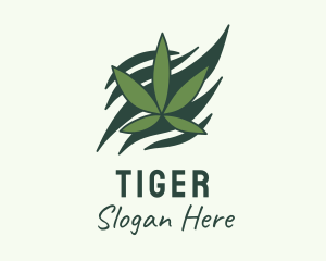 Green Cannabis Marijuana Leaf  Logo