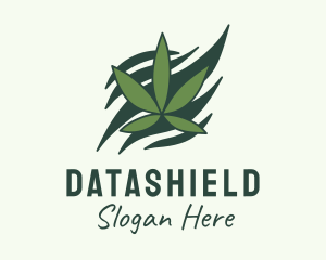 Green Cannabis Marijuana Leaf  Logo