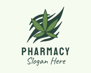 Green Cannabis Marijuana Leaf  Logo