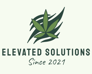 High - Green Cannabis Marijuana Leaf logo design