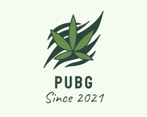 Herbal - Green Cannabis Marijuana Leaf logo design