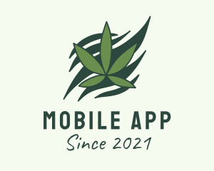 Green Cannabis Marijuana Leaf  logo design