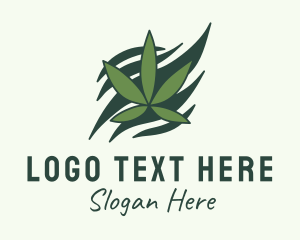 Green Cannabis Marijuana Leaf  Logo